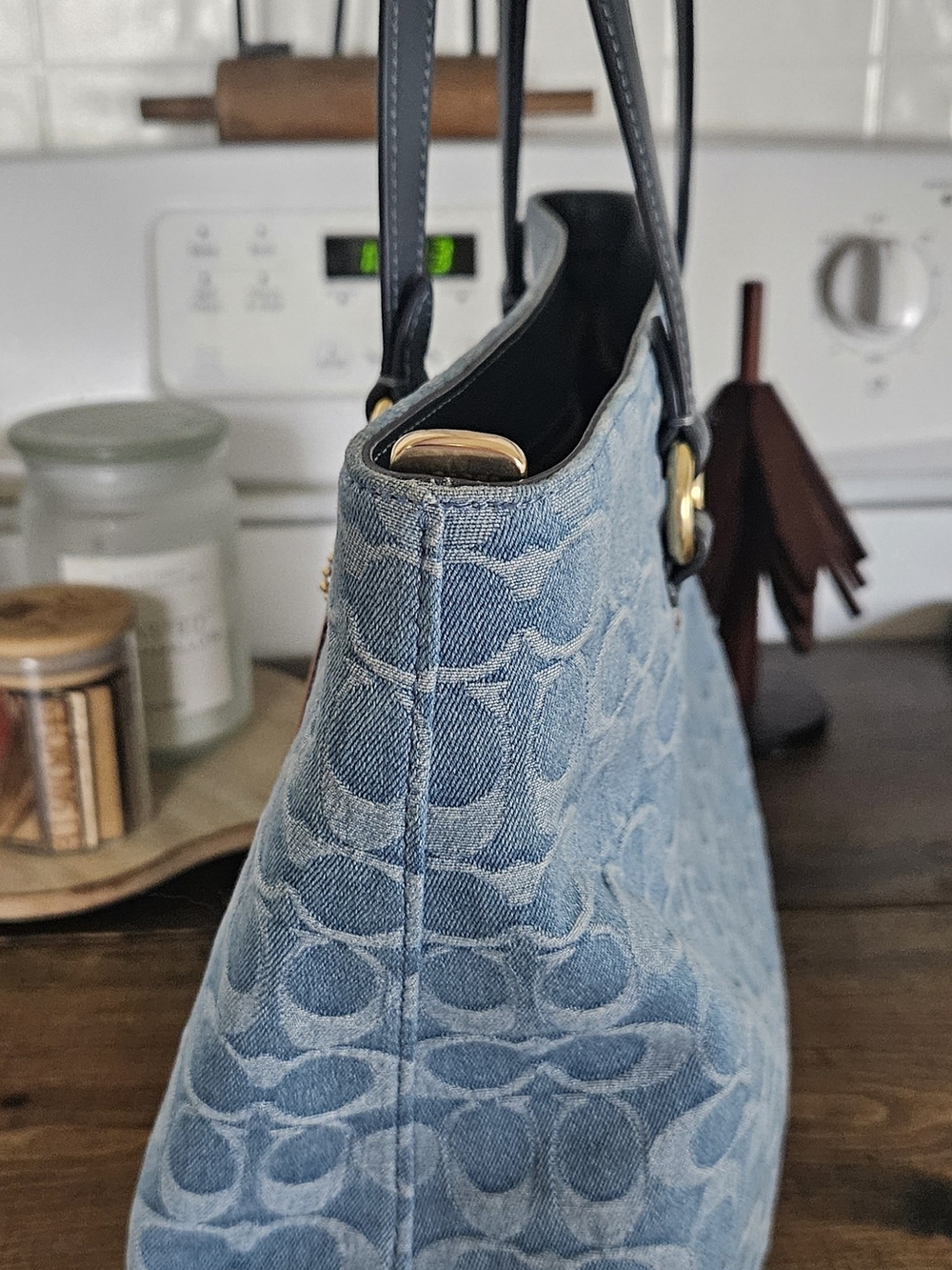 Coach Denim Signature Tote Bag in Blue - Picture 7 of 7